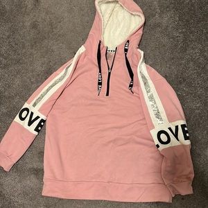 pink love hoodie